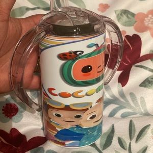 12oz stainless steel sippy cup with handles.